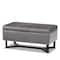 Baxton Studio Esther Modern and Contemporary Grey Velvet Fabric and Dark Brown Finished Wood Storage Ottoman 178-11296-Zoro - alternate 1